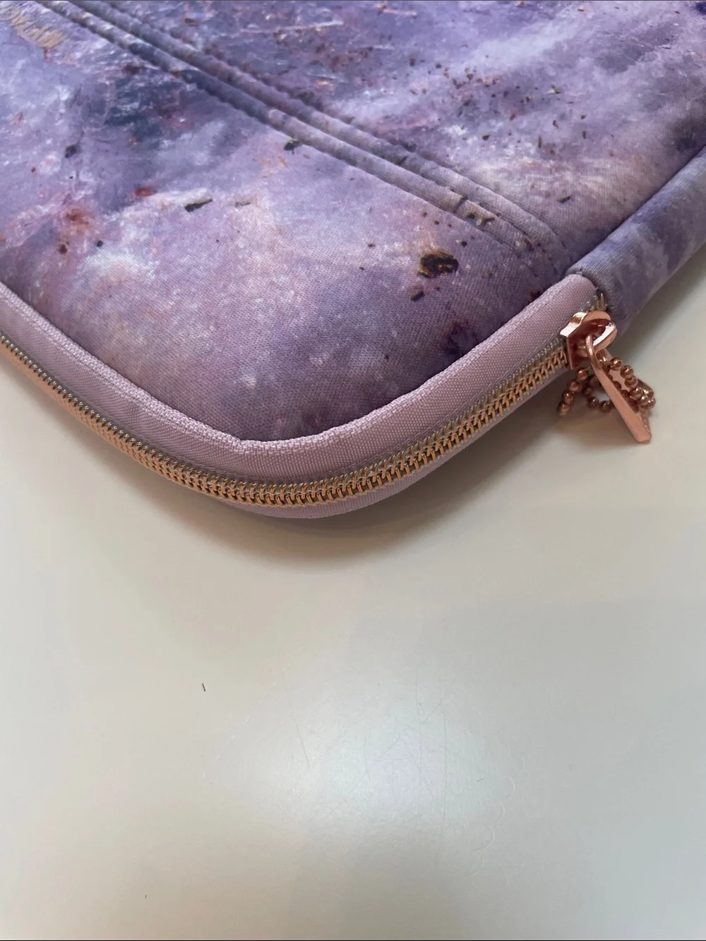 NWOT My Tagalongs Purple Marble & Gold Laptop Sleeve – 10” x 14”